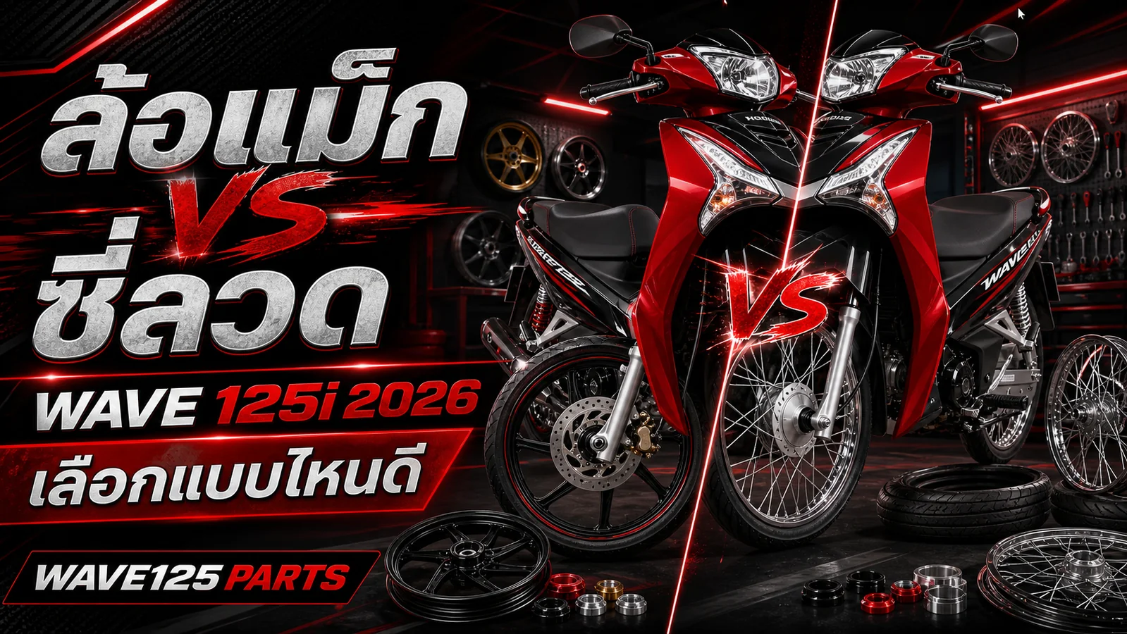Wave 125i 2026 ล้อแม็กกับล้อซี่ลวด ต่างกันยังไง