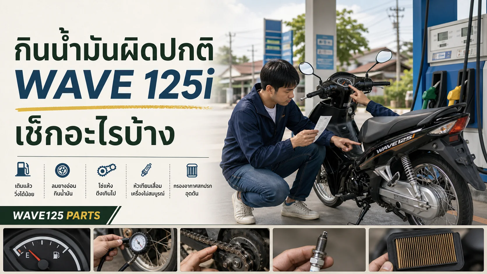 Wave 125i กินน้ำมันผิดปกติ