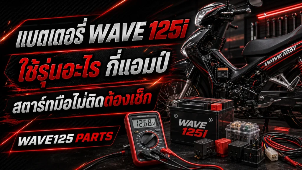 แบตเตอรี่ Wave 125i ใช้รุ่นอะไร กี่แอมป์ เช็กยังไงก่อนเปลี่ยน