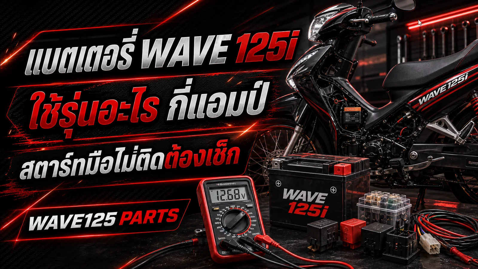 แบตเตอรี่ Wave 125i ใช้รุ่นอะไร กี่แอมป์ เช็กยังไงก่อนเปลี่ยน