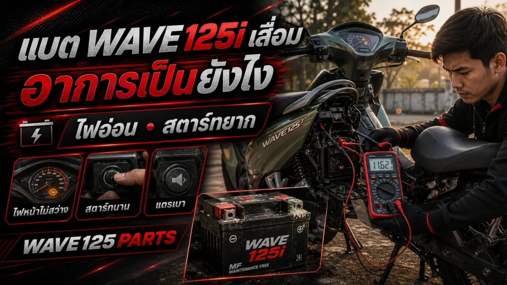 แบต Wave 125i เสื่อม อาการเป็นยังไง ชาร์จได้ไหม หรือควรเปลี่ยน
