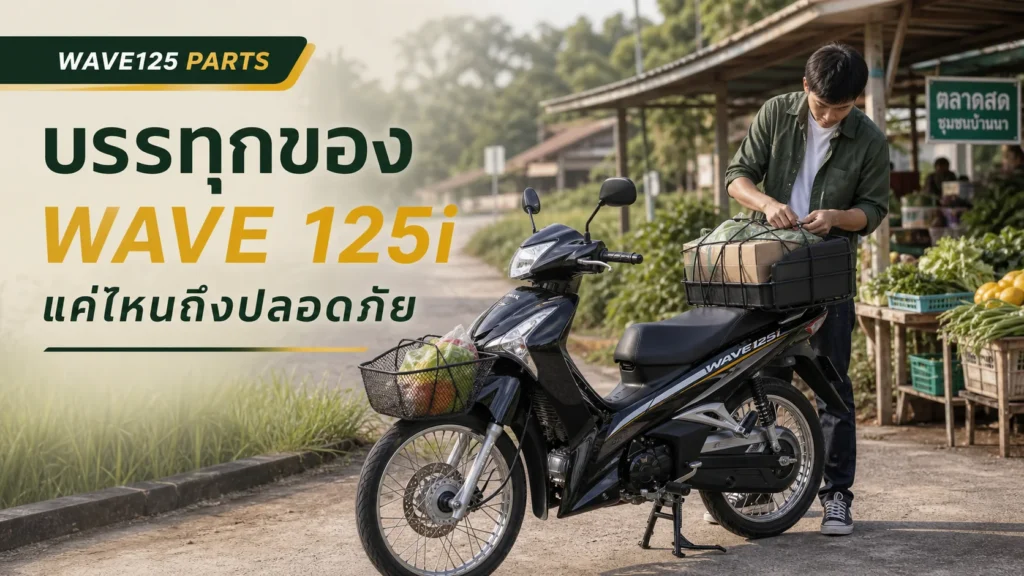 บรรทุกของ Wave 125i แค่ไหนถึงปลอดภัย ตะกร้า กล่องท้าย และแร็คต้องระวังอะไร