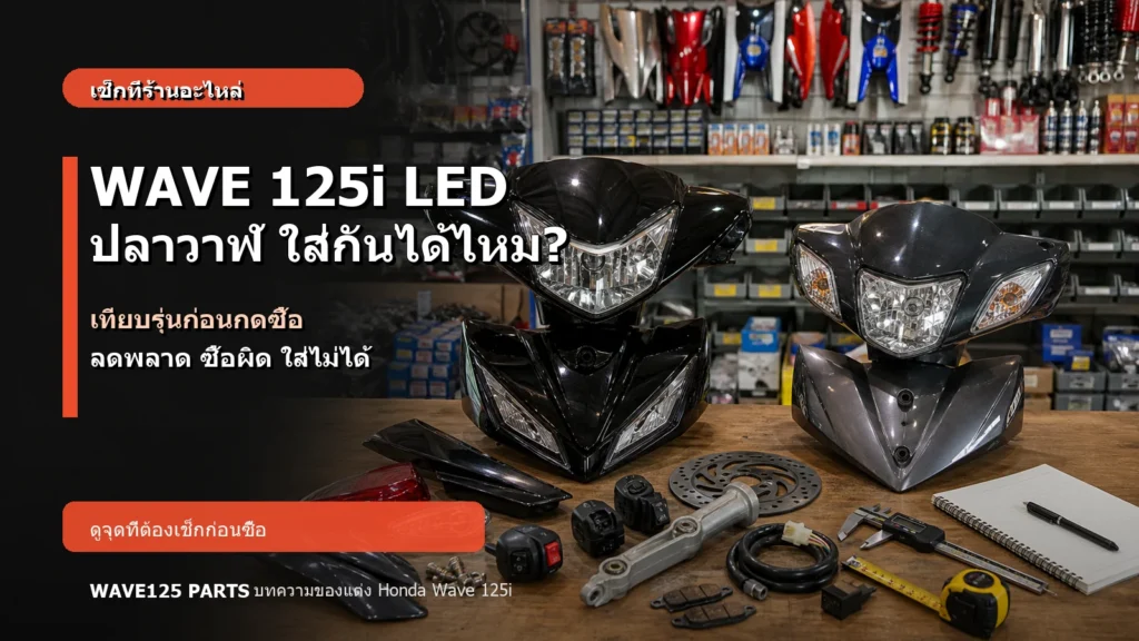 Wave 125i LED ปลาวาฬ ใส่อะไหล่กันได้ไหม ปกบทความ
