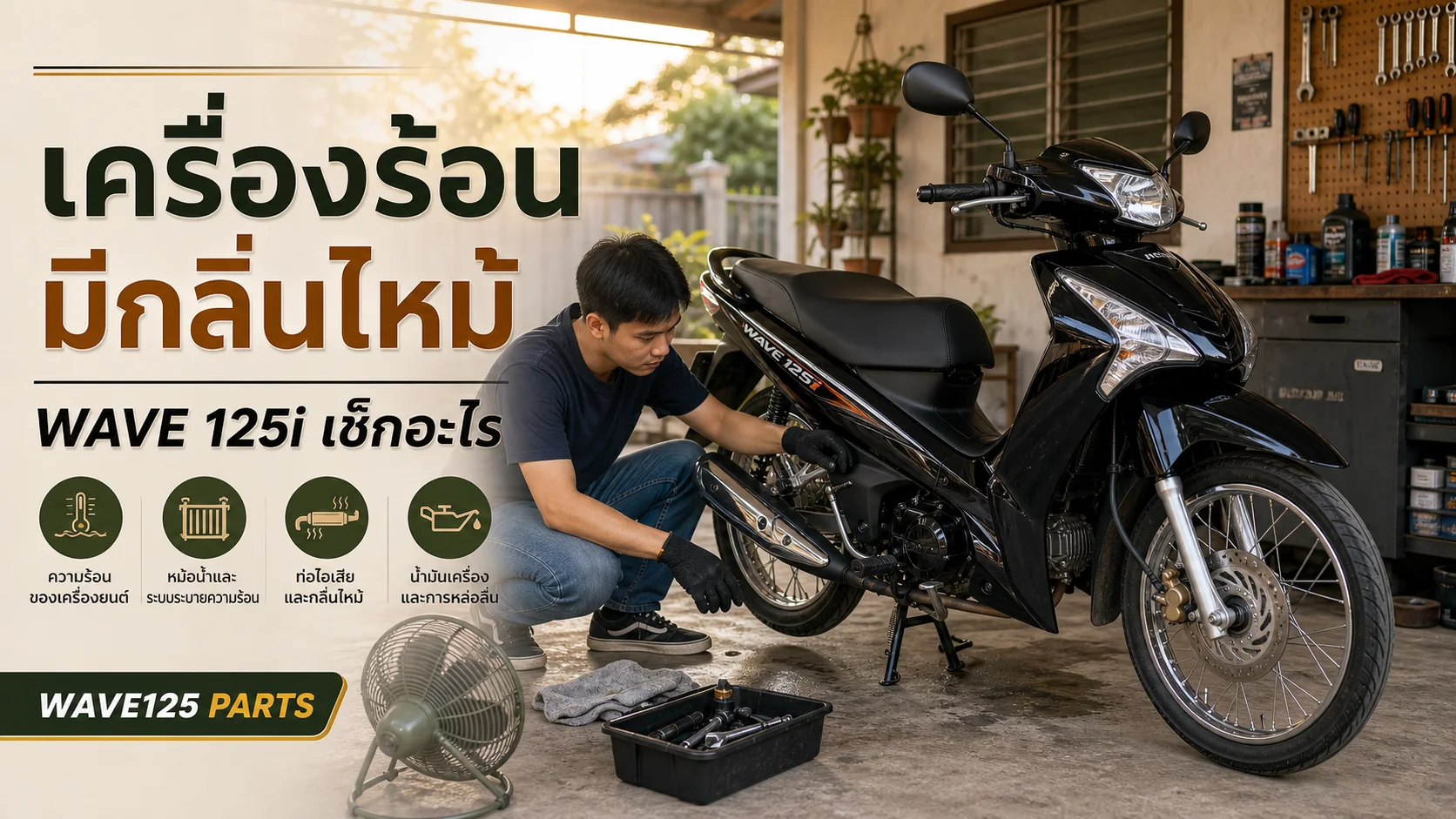 Wave 125i เครื่องร้อน กลิ่นไหม้