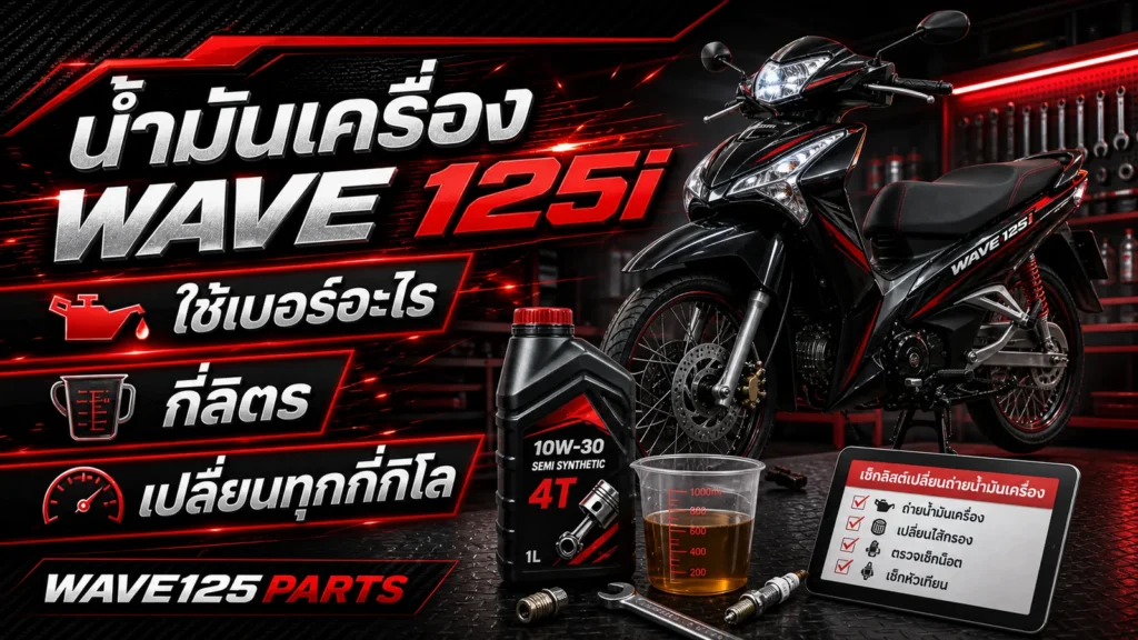 น้ำมันเครื่อง Wave 125i ใช้เบอร์อะไร กี่ลิตร เปลี่ยนทุกกี่กิโล