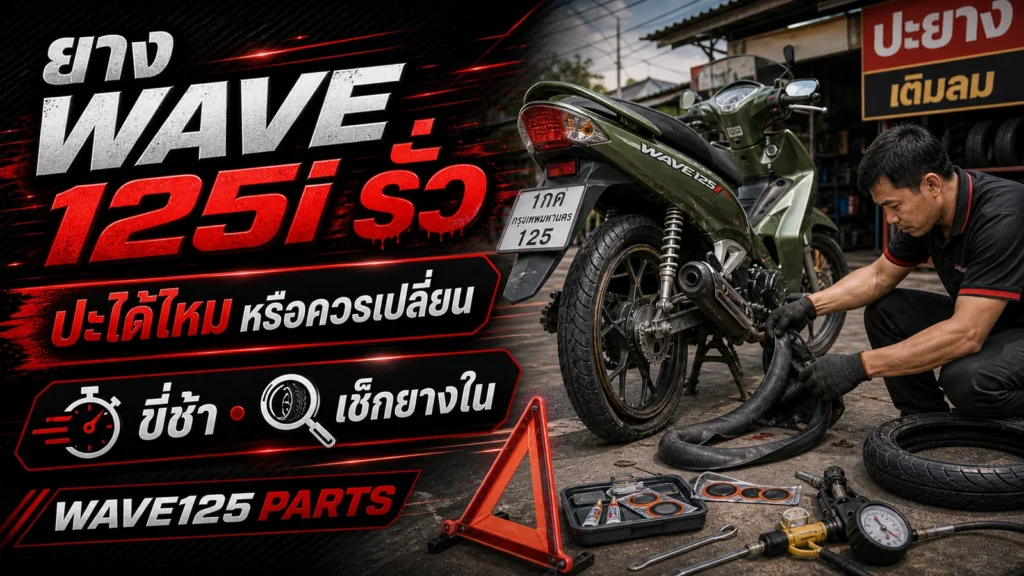 ยาง Wave 125i รั่ว ปะได้ไหม หรือควรเปลี่ยนใหม่