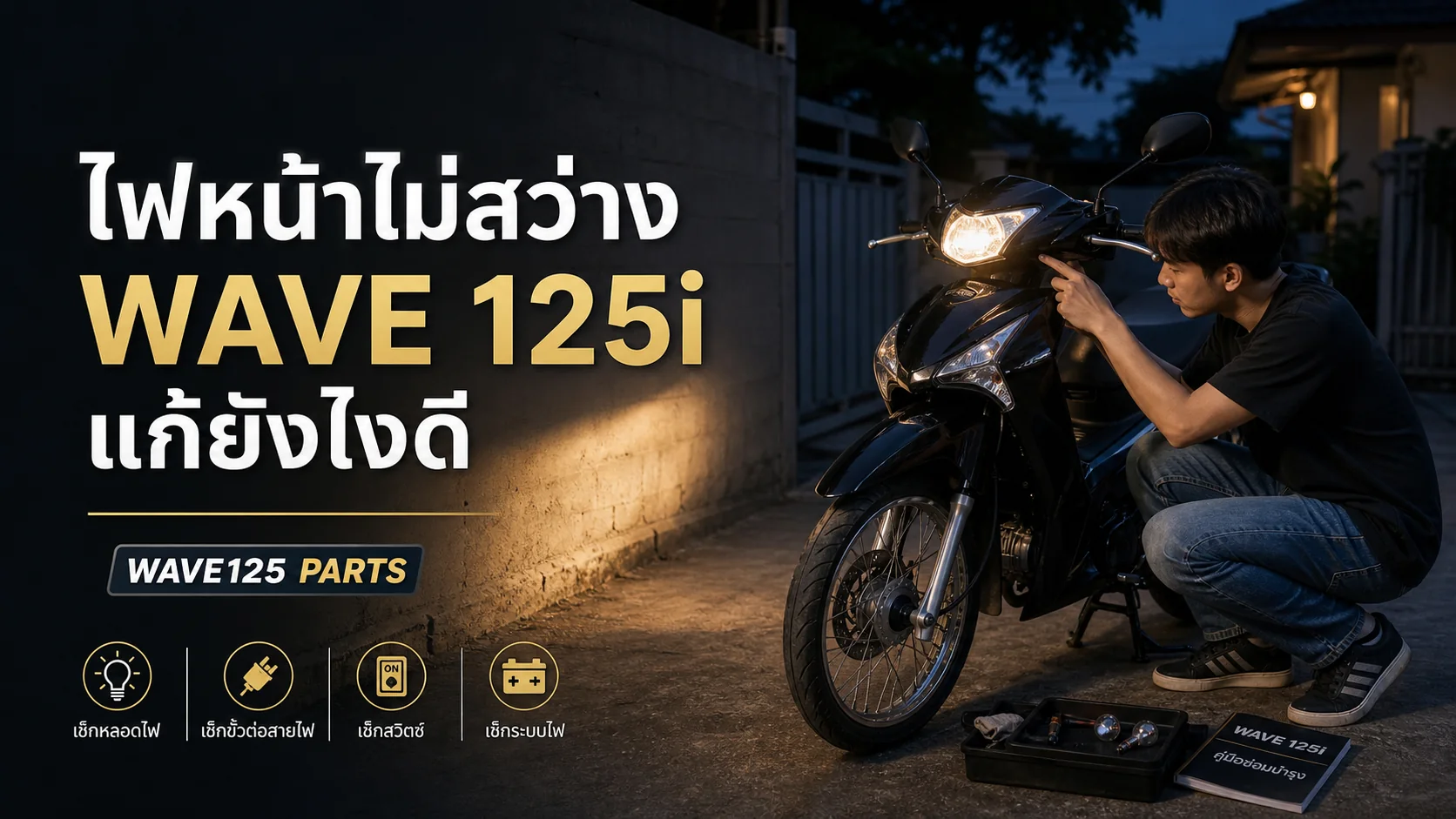 Wave 125i ไฟหน้าไม่สว่าง