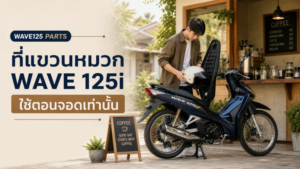 ที่แขวนหมวก Wave 125i ใช้ยังไง ทำไมคู่มือบอกใช้ตอนจอดเท่านั้น