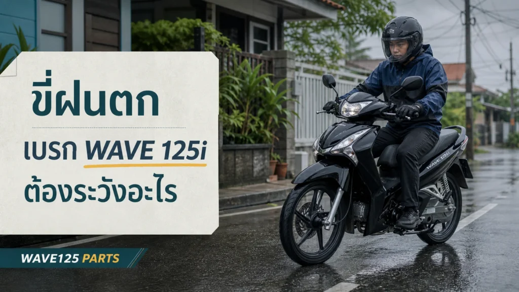 ขี่ฝนตกด้วย Wave 125i เบรกยังไงให้ปลอดภัย