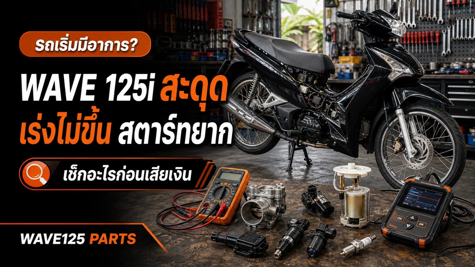 Wave 125i สะดุด เร่งไม่ขึ้น สตาร์ทยาก ควรเช็กอะไรก่อน