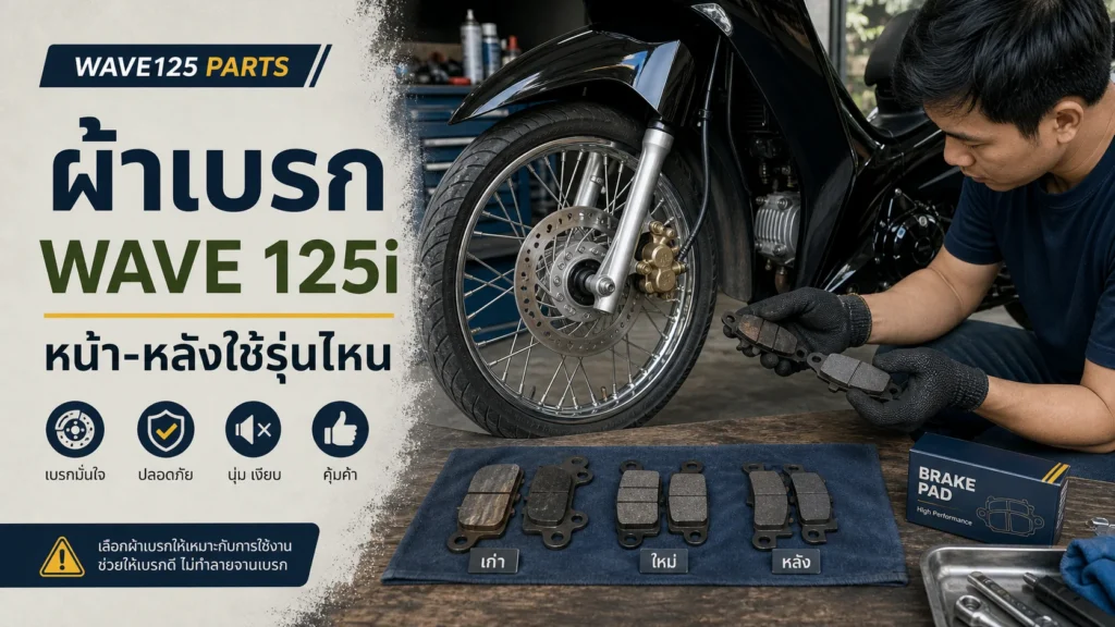 ผ้าเบรก Wave 125i ใช้รุ่นไหน หน้า/หลังต่างกันไหม