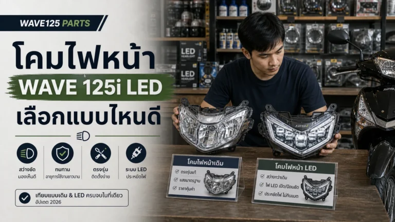 โคมไฟหน้า Wave 125i LED เลือกแบบไหนดี เปลี่ยนทั้งชุดคุ้มไหม