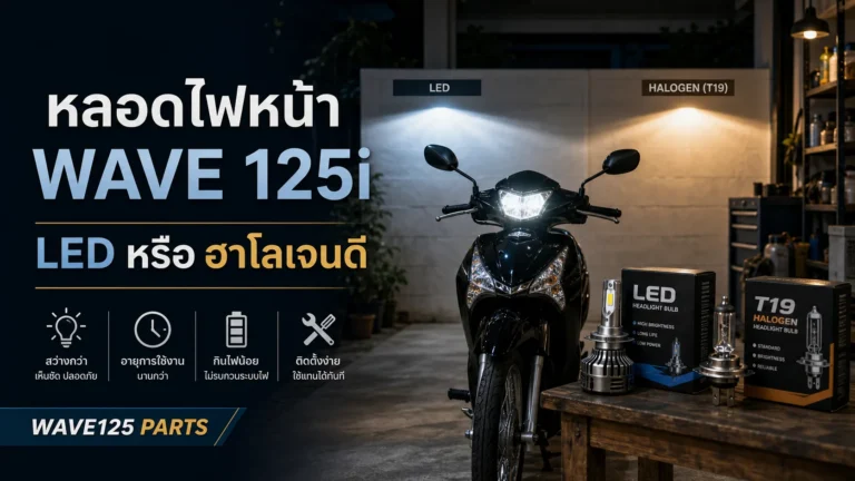 หลอดไฟหน้า Wave 125i ใช้เบอร์อะไร LED/Halogen เลือกแบบไหนดี
