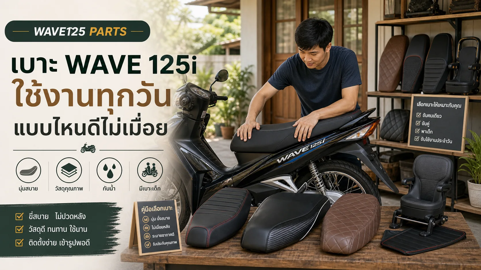 เบาะ Wave 125i ใช้งานทุกวัน