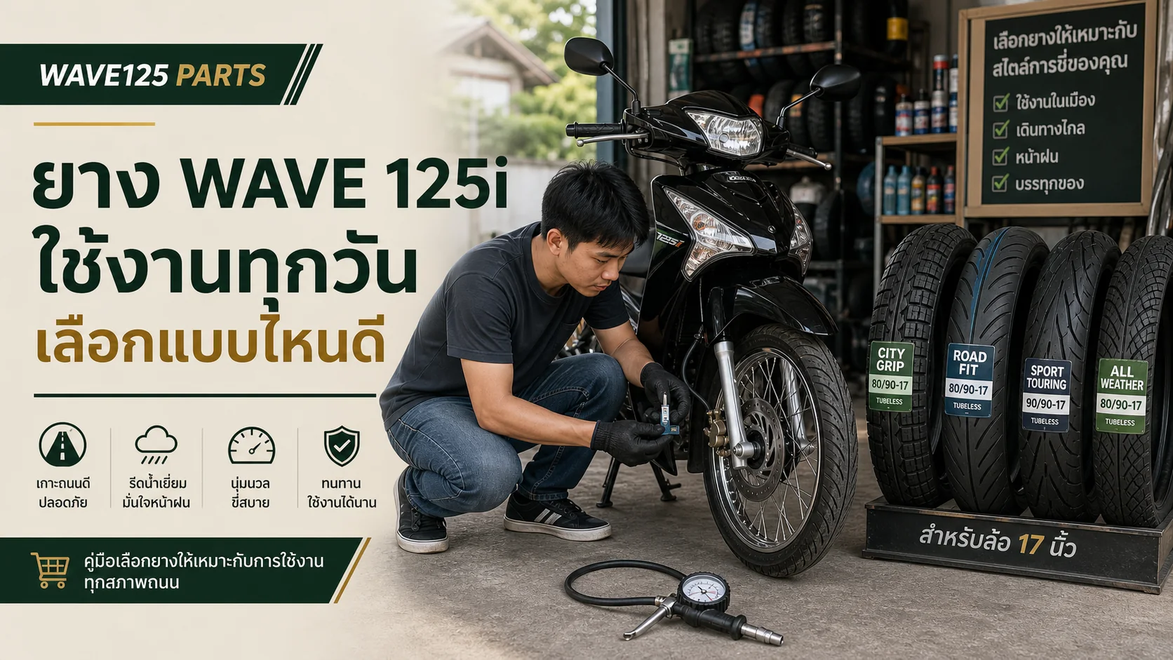 ยาง Wave 125i ใช้งานทุกวัน