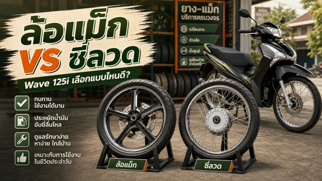 Wave 125i ล้อแม็ก vs ซี่ลวด แบบไหนเหมาะกับใคร