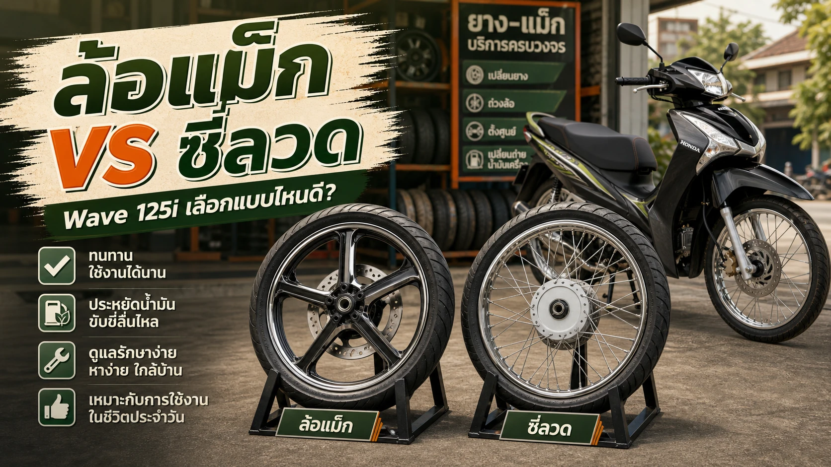 Wave 125i ล้อแม็ก vs ซี่ลวด