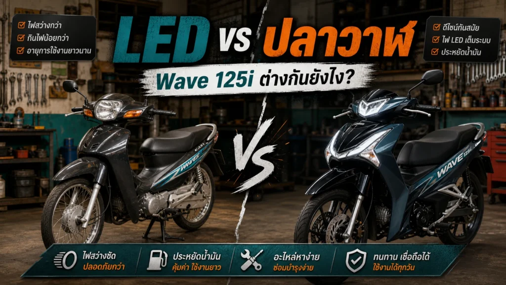 Wave 125i LED กับ Wave 125i ปลาวาฬ ต่างกันยังไง เลือกแบบไหนดี