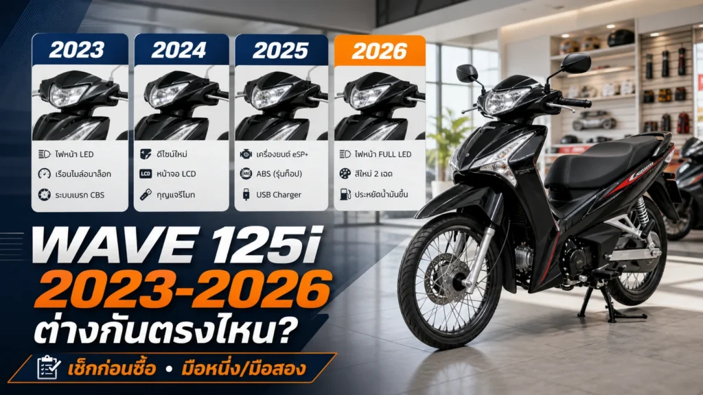 Wave 125i 2023 2024 2025 2026 ต่างกันตรงไหน ก่อนซื้อควรรู้อะไร