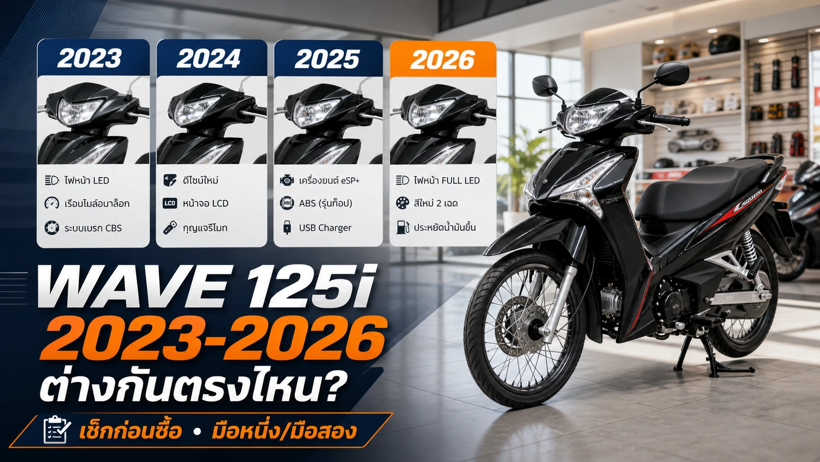 Wave 125i 2023-2026 ต่างกันตรงไหน