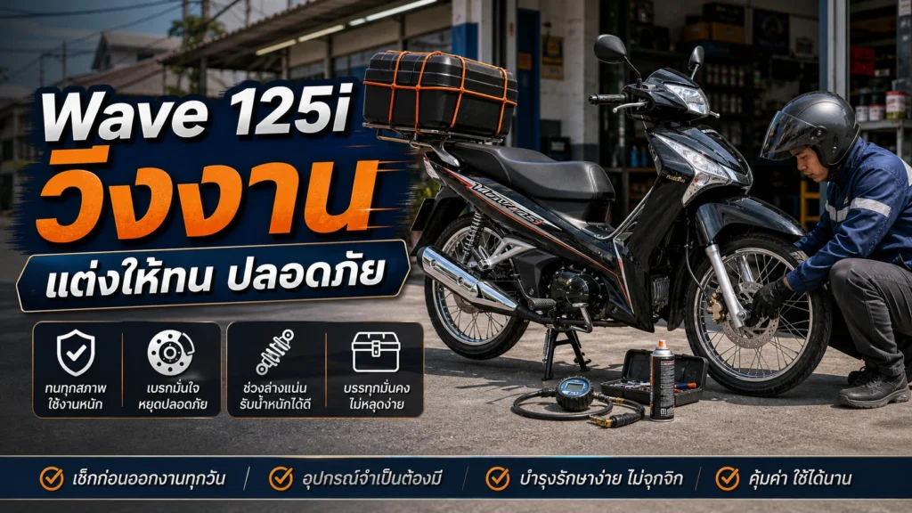 Wave 125i ส่งของ/วิ่งงาน ควรแต่งอะไรให้ทนและปลอดภัย