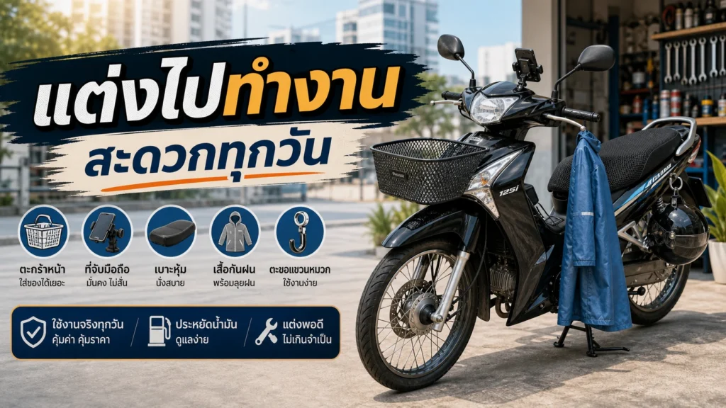 แต่ง Wave 125i ไปทำงานทุกวัน ต้องมีอะไรให้สะดวก
