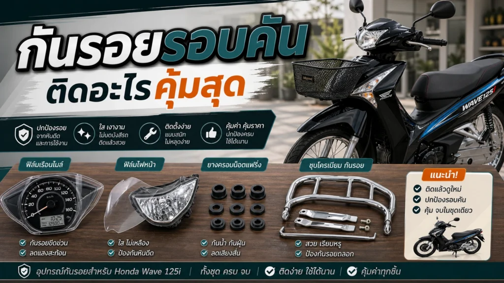 กันรอย Wave 125i รอบคัน ติดอะไรคุ้มสุด