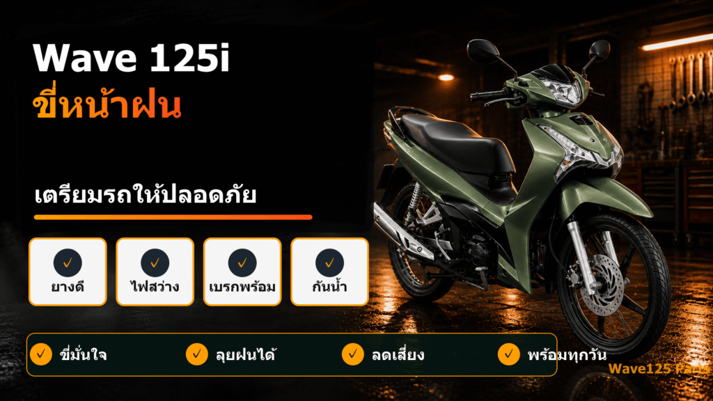 Wave 125i ขี่หน้าฝน