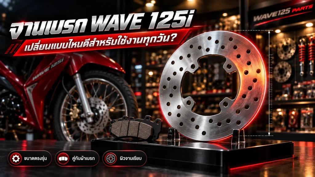จานเบรก Wave 125i เปลี่ยนแบบไหนดีสำหรับใช้งานทุกวัน ขนาดตรงรุ่น คู่กับผ้าเบรก ผิวจานเรียบ