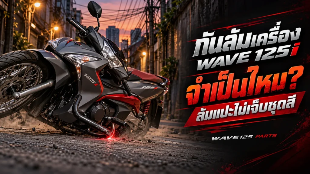 กันล้มเครื่อง Wave 125i จำเป็นไหม ล้มแปะไม่เจ็บชุดสี แคชบาร์รับแรงกระแทก