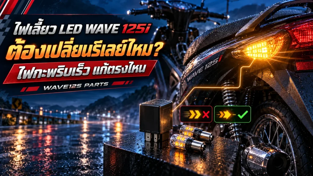 ไฟเลี้ยว LED Wave 125i ต้องเปลี่ยนรีเลย์ไหม ไฟกะพริบเร็วแก้ตรงไหน