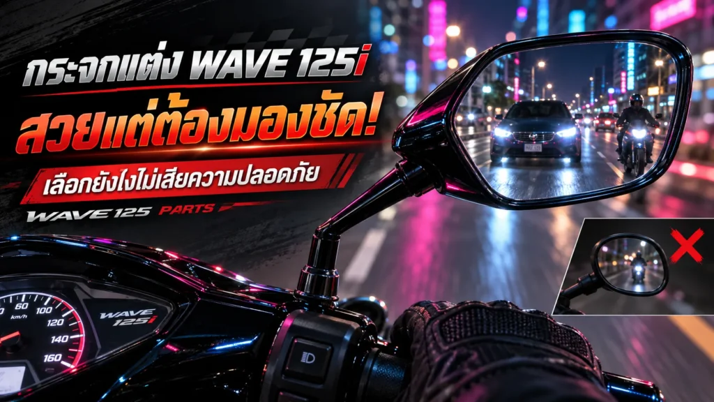 กระจกแต่ง Wave 125i สวยแต่ต้องมองชัด เลือกยังไงไม่เสียความปลอดภัย