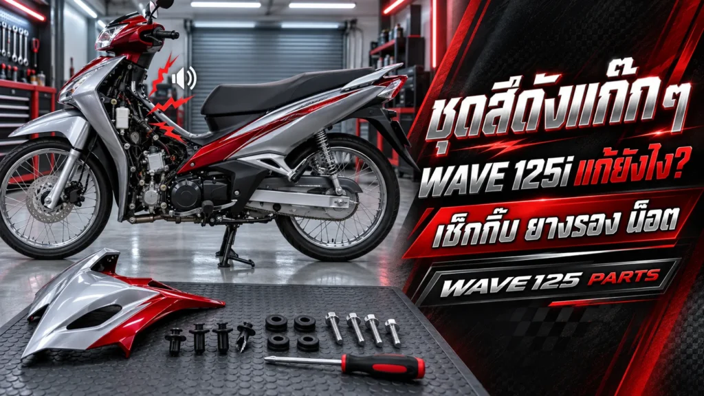 ชุดสี Wave 125i ดังแก๊ก ๆ แก้ยังไง เช็กกิ๊บล็อก ยางรองแฟริ่ง และน็อตชุดสี