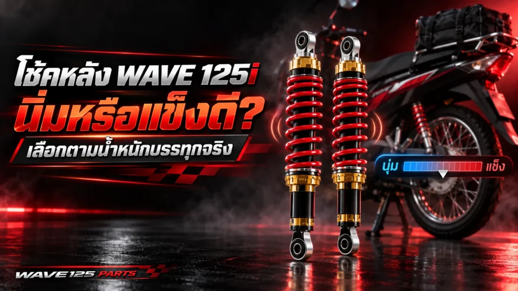 โช้คหลัง Wave 125i นิ่มหรือแข็งดี เลือกตามน้ำหนักบรรทุกจริง